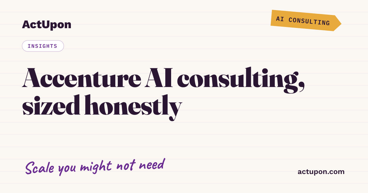 Accenture AI Consulting: What You Get, What It Costs, Who It Fits